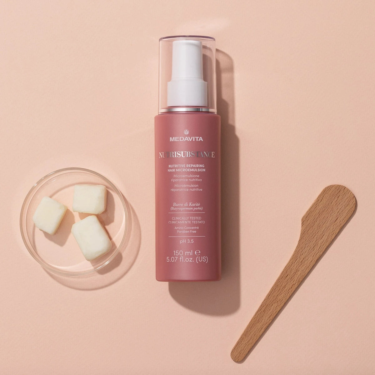 Medavita Nutrisubstance Nutritive Repairing Hair Microemulsion 150ml texture
