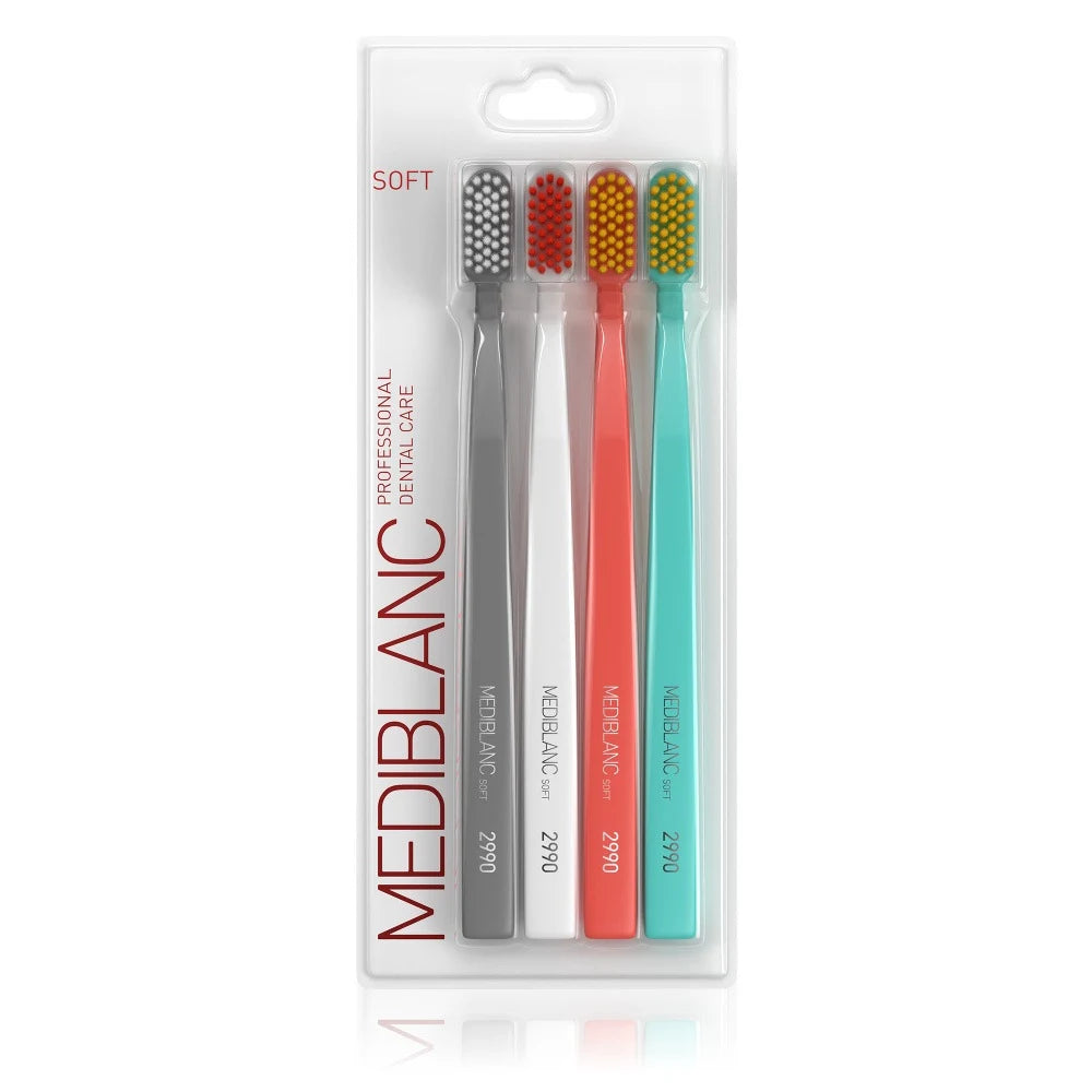 MEDIBLANC 2990 Soft Toothbrushes 4-Pack toothbrushes in pack